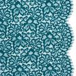 Corded Lace Panel with Petal Scalloped And Fringed Edges - Spice Blue Floral