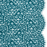 Corded Lace Panel with Petal Scalloped And Fringed Edges - Spice Blue Floral