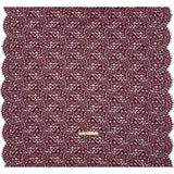 Corded Lace Panel with Petal Scalloped And Fringed Edges - Burgundy Floral
