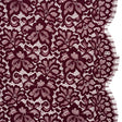 Corded Lace Panel with Petal Scalloped And Fringed Edges - Burgundy Floral