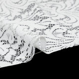 Raschel Lace Panel with Scalloped Finished Edges - Ivory Ornamental Floral