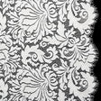 Raschel Lace Panel with Scalloped Finished Edges - Ivory Ornamental Floral