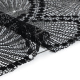 Metallic Raschel Lace Panel with Finished Edges - Black and Silver Sun Ray Ogees