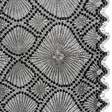 Metallic Raschel Lace Panel with Finished Edges - Black and Silver Sun Ray Ogees