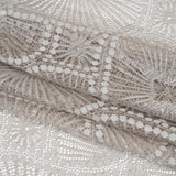 Metallic Raschel Lace Panel with Finished Edges - Sandstone Gray and Silver Sun Ray Ogees