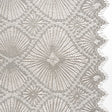 Metallic Raschel Lace Panel with Finished Edges - Sandstone Gray and Silver Sun Ray Ogees