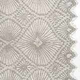 Metallic Raschel Lace Panel with Finished Edges - Sandstone Gray and Silver Sun Ray Ogees