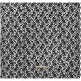 Raschel Lace with Finished Edges - Black Flowers and Leaves