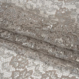Metallic Raschel Lace with Finished Edges - Sandstone Gray and Silver Flowers and Leaves