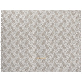 Metallic Raschel Lace with Finished Edges - Sandstone Gray and Silver Flowers and Leaves