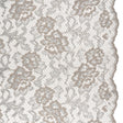 Metallic Raschel Lace with Finished Edges - Sandstone Gray and Silver Flowers and Leaves