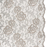 Metallic Raschel Lace with Finished Edges - Sandstone Gray and Silver Flowers and Leaves