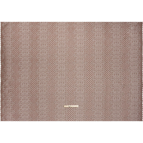 Corded Lace with Finished Edges - Maroon and Taupe Decorated Diamond Stripes
