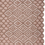 Corded Lace with Finished Edges - Maroon and Taupe Decorated Diamond Stripes