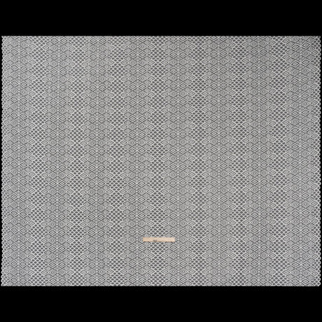 Corded Lace with Finished Edges - Ivory Decorated Diamond Stripes