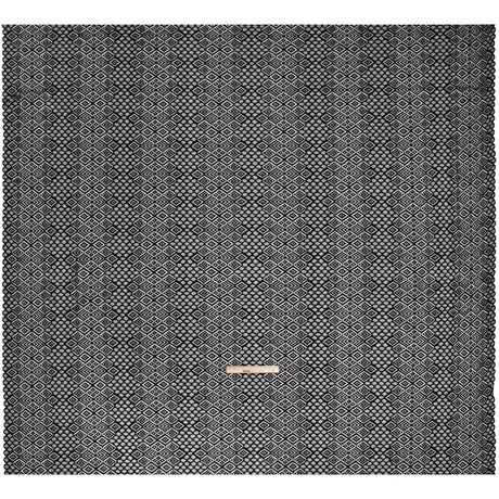 Corded Lace with Finished Edges - Black Decorated Diamond Stripes