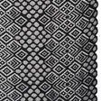 Corded Lace with Finished Edges - Black Decorated Diamond Stripes