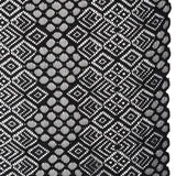 Corded Lace with Finished Edges - Black Decorated Diamond Stripes