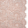 Metallic Raschel Lace Panel with Finished Edges - Blush and Silver Swirling Fans