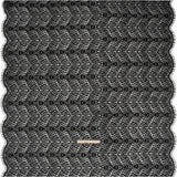 Corded Lace Panel with Finished Edges - Black Flowers and Leafy Vines