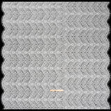 Corded Lace Panel with Finished Edges - Ivory Flowers and Leafy Vines