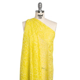 Corded Lace with Scalloped Finished Edges - Yellow and Ivory Leafy Vines and Flowers