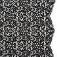 Corded Lace with Scalloped Finished Edges - Black Leafy Vines and Flowers