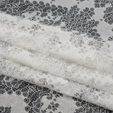 Raschel Lace Panel with Finished Edges - White PFD Ornate Leafy Chevrons