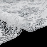 Raschel Lace Panel with Finished Edges - White PFD Ornate Leafy Chevrons
