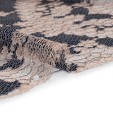 Raschel Lace Panel with Finished Edges - Shell Pink and Navy Ornate Leafy Chevrons