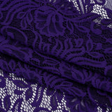 Re-Embroidered Stretch Lace with Finished Edges - Sweet Berry Blue Blossom Trios and Leaves - Tatiana Collection