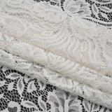 Re-Embroidered Stretch Lace with Finished Edges - Ivory Blossom Trios and Leaves - Tatiana Collection