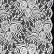 Re-Embroidered Stretch Lace with Finished Edges - Ivory Blossom Trios and Leaves - Tatiana Collection