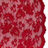 Stretch Raschel Lace with Finished Edges - Valentino Red Ornate Floral