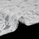 Stretch Re-Embroidered Lace with Finished Edges - Ivory Waving Leaves