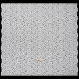 Stretch Re-Embroidered Lace with Finished Edges - Ivory Waving Leaves