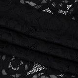 Stretch Re-Embroidered Lace with Finished Edges - Black All-Over Roses