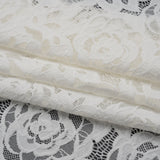 Stretch Re-Embroidered Lace with Finished Edges - Ivory All-Over Roses