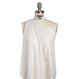 Stretch Re-Embroidered Lace with Finished Edges - Ivory All-Over Roses