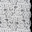 Stretch Re-Embroidered Lace with Finished Edges - Ivory All-Over Roses