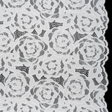 Stretch Re-Embroidered Lace with Finished Edges - Ivory All-Over Roses