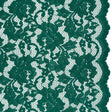 Stretch Raschel Lace with Finished Scalloped Edges - Luminous Emerald Green Flowers, Leaves and Swirls - Crina Collection
