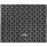 Stretch Raschel Lace with Finished Scalloped Edges - Luminous Black Flowers, Leaves and Swirls - Crina Collection