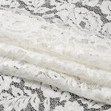 Luminous Recycled Stretch Raschel Lace with Finished Edges - Ivory Rose Blooms