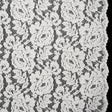 Luminous Recycled Stretch Raschel Lace with Finished Edges - Ivory Rose Blooms