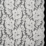 Luminous Recycled Stretch Raschel Lace with Finished Edges - Ivory Rose Blooms