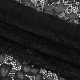 Stretch Corded Raschel Lace with All-Over Glitter - Black on Black Floral