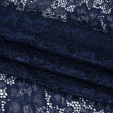 Stretch Corded Raschel Lace with All-Over Glitter - Navy on Navy Floral