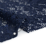 Stretch Corded Raschel Lace with All-Over Glitter - Navy on Navy Floral
