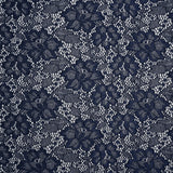Stretch Corded Raschel Lace with All-Over Glitter - Navy on Navy Floral